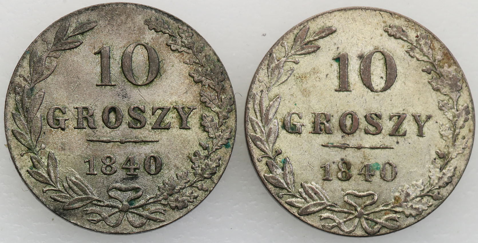 Polska XIX w./Rosja. 10 groszy 1840, Warszawa – zestaw 2 szt.